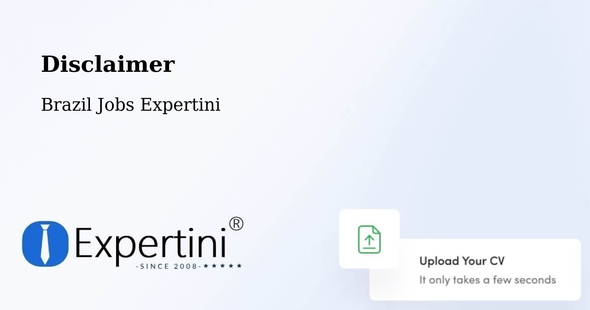 Disclaimer – Blumenau - Brazil Jobs Expertini